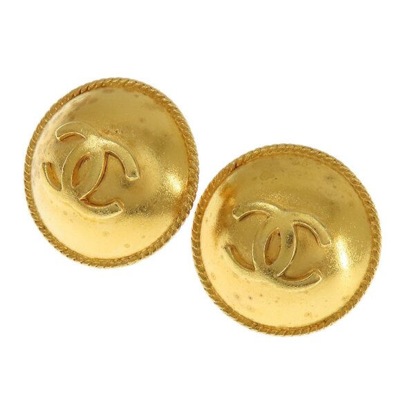 CHANEL Gold Coco Mark Earrings - Picture 1 of 8